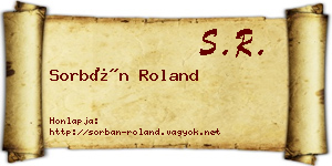 Sorbán Roland névjegykártya